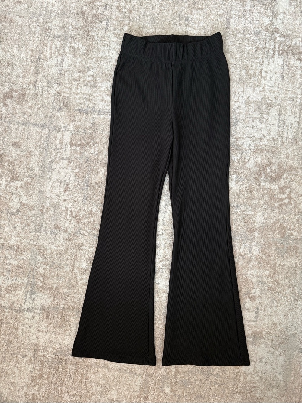Primark Black Flared Hogh Waist Ribbed Pants size 7/8